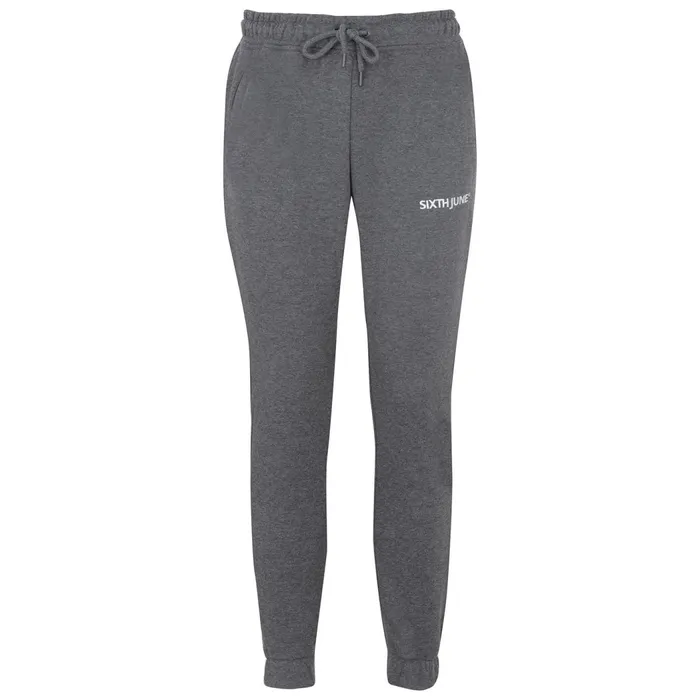 Sixth June Paris Jeans Trousers Soft Embroidered Logo Joggers Grey 8211 Men