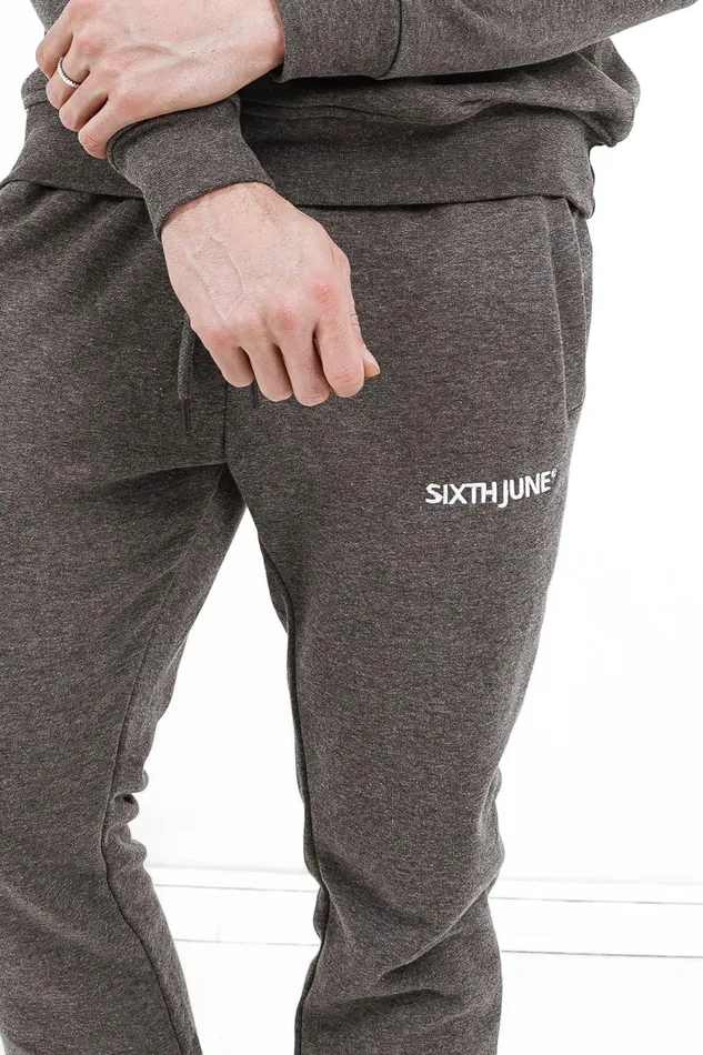 Sixth June Paris Jeans Trousers Soft Embroidered Logo Joggers Grey 8211 Men Sixth June Paris Jeans Trousers Soft Embroidered Logo Joggers Grey 8211 Men