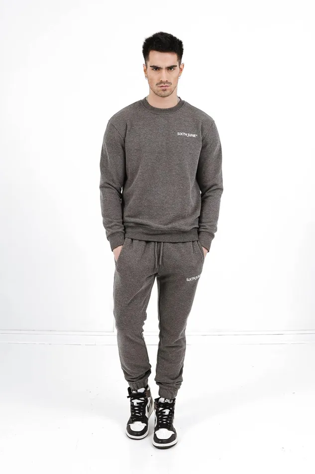 Sixth June Paris Jeans Trousers Soft Embroidered Logo Joggers Grey 8211 Men Sixth June Paris Jeans Trousers Soft Embroidered Logo Joggers Grey 8211 Men