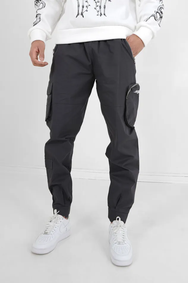 Sixth June Paris Jeans Trousers Zipped Cargo Pants Grey 8211 Men Sixth June Paris Jeans Trousers Zipped Cargo Pants Grey 8211 Men