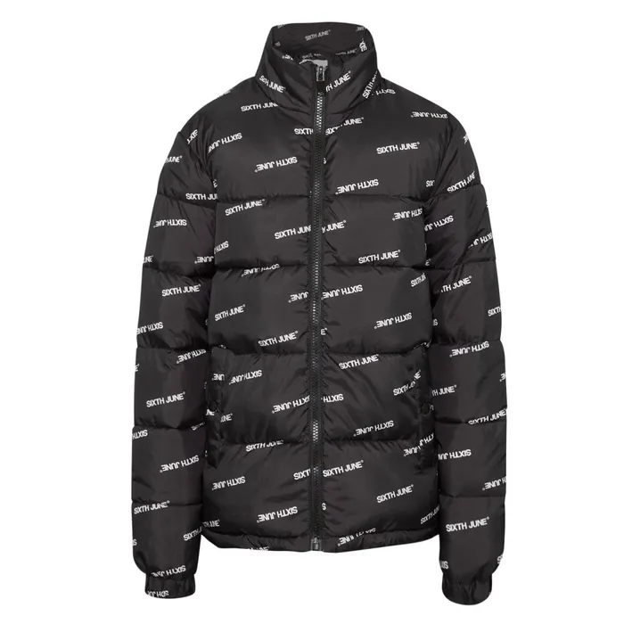 Sixth June Paris Outerwear Allover Printed Puffer Jacket Black 8211 Men
