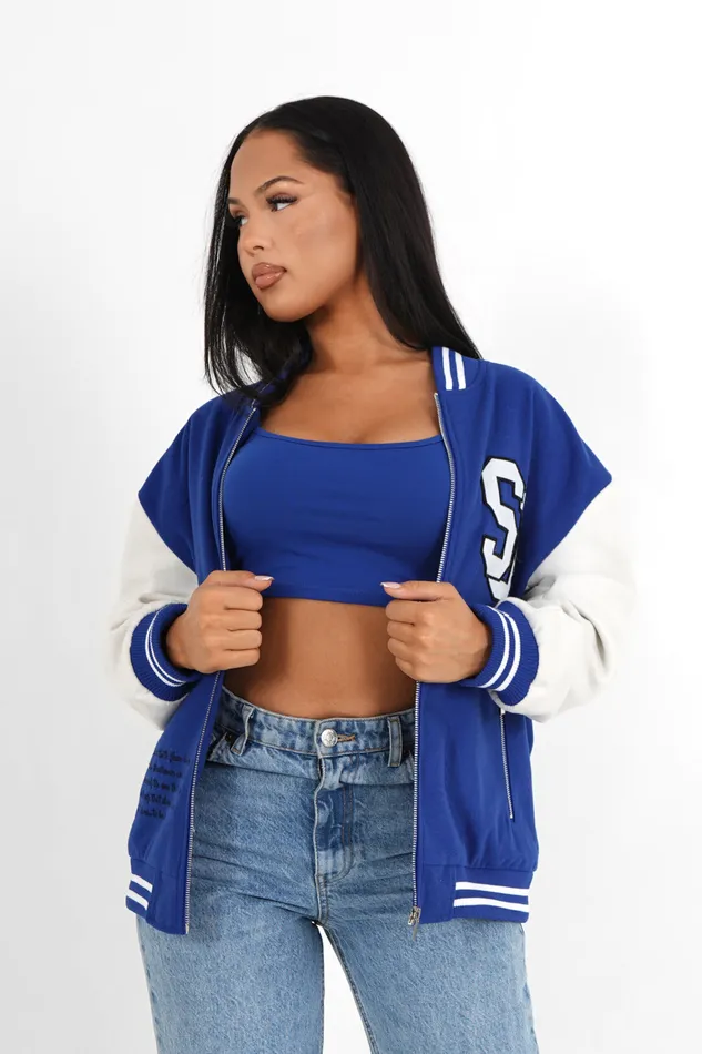 Sixth June Paris Outerwear Bicolored Teddy Jacket Blue 8211 Women