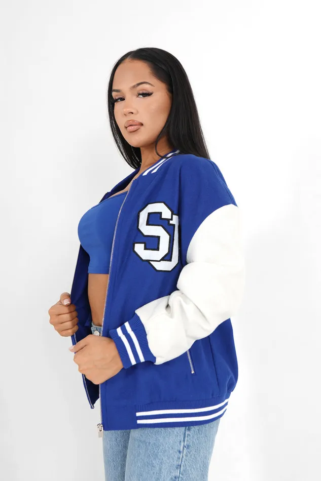 Sixth June Paris Outerwear Bicolored Teddy Jacket Blue 8211 Women