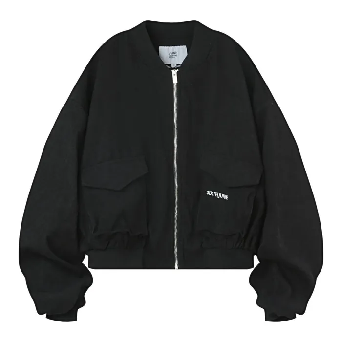 Sixth June Paris Outerwear Bomber Ribbed Jacket Black 8211 Women Sixth June Paris Outerwear Bomber Ribbed Jacket Black 8211 Women