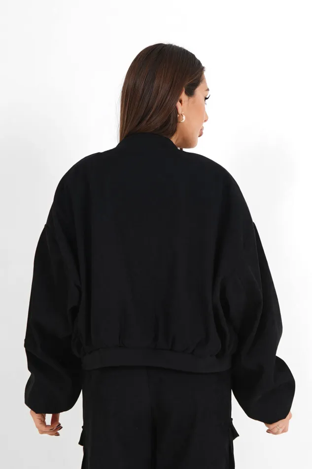 Sixth June Paris Outerwear Bomber Ribbed Jacket Black 8211 Women Sixth June Paris Outerwear Bomber Ribbed Jacket Black 8211 Women