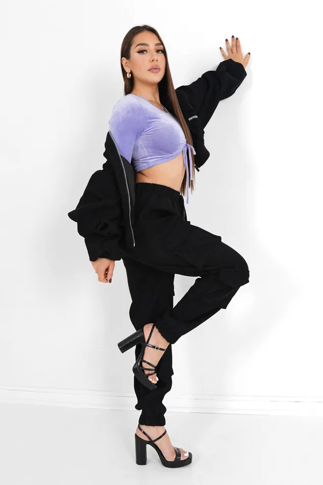 Sixth June Paris Outerwear Bomber Ribbed Jacket Black 8211 Women Sixth June Paris Outerwear Bomber Ribbed Jacket Black 8211 Women
