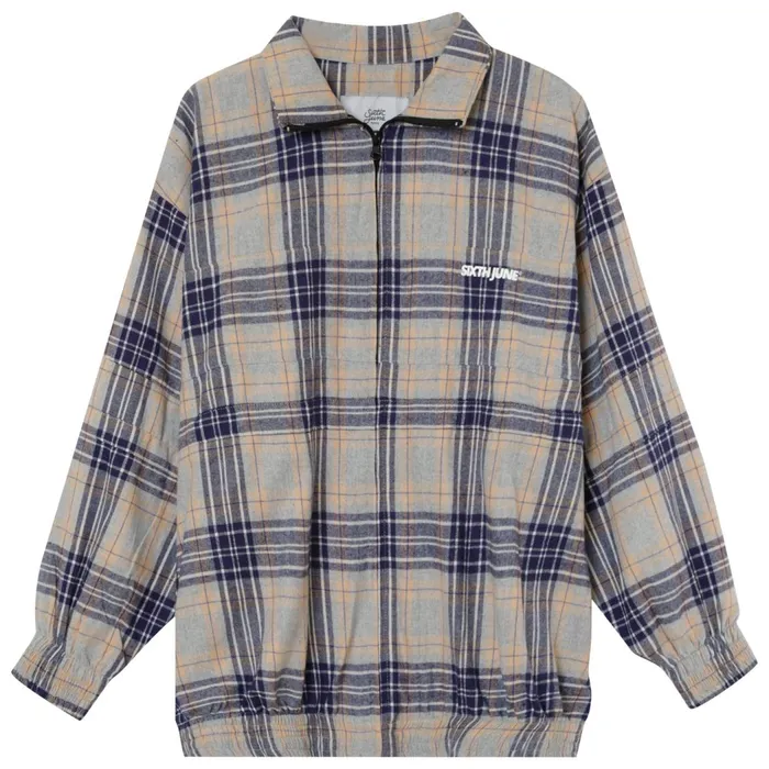 Sixth June Paris Outerwear Oversize Tartan Jacket Beige 8211 Women Sixth June Paris Outerwear Oversize Tartan Jacket Beige 8211 Women