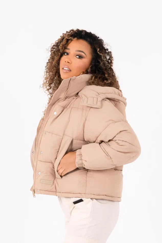 Sixth June Paris Outerwear Padded Cropped Down Jacket Beige 8211 Women Sixth June Paris Outerwear Padded Cropped Down Jacket Beige 8211 Women