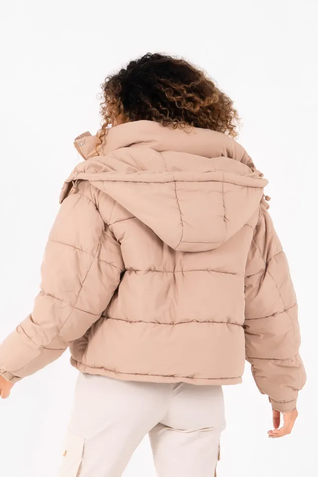 Sixth June Paris Outerwear Padded Cropped Down Jacket Beige 8211 Women Sixth June Paris Outerwear Padded Cropped Down Jacket Beige 8211 Women