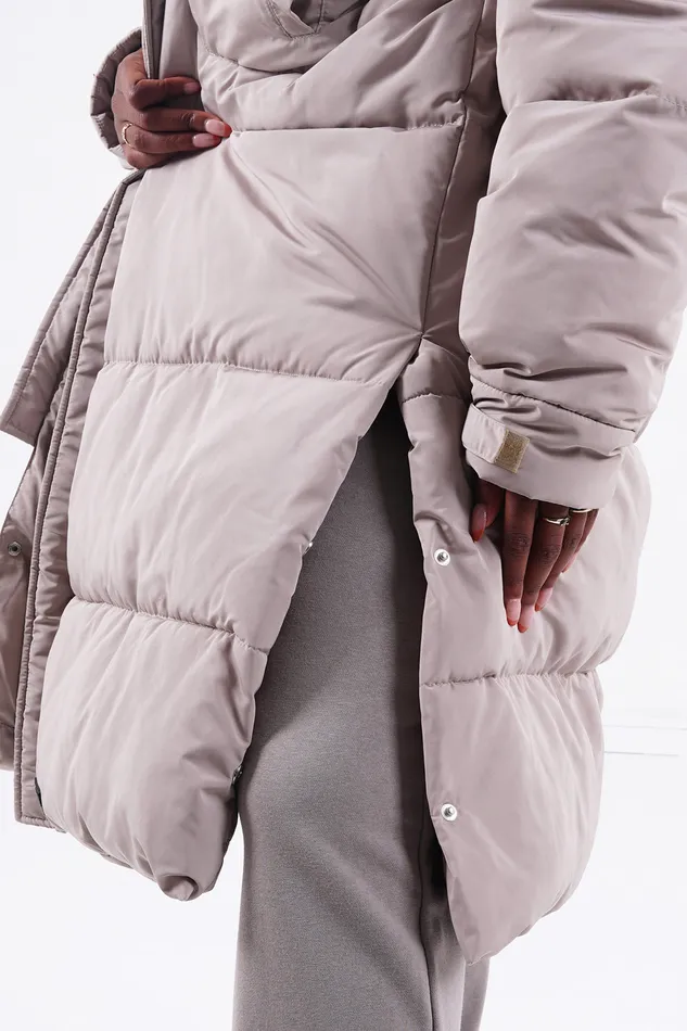Sixth June Paris Outerwear Very Long Pockets Puffer Beige 8211 Women Sixth June Paris Outerwear Very Long Pockets Puffer Beige 8211 Women