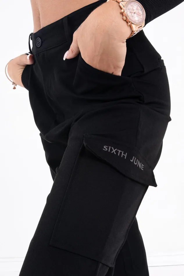 Sixth June Paris Pants Joggers Leggings Embroidered Cargo Pants Black 8211 Women Sixth June Paris Pants Joggers Leggings Embroidered Cargo Pants Black 8211 Women