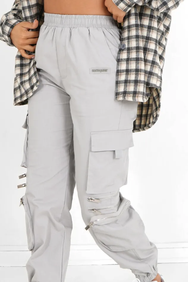 Sixth June Paris Pants Joggers Leggings Multi Pockets Cargo Pants Grey 8211 Women Sixth June Paris Pants Joggers Leggings Multi Pockets Cargo Pants Grey 8211 Women