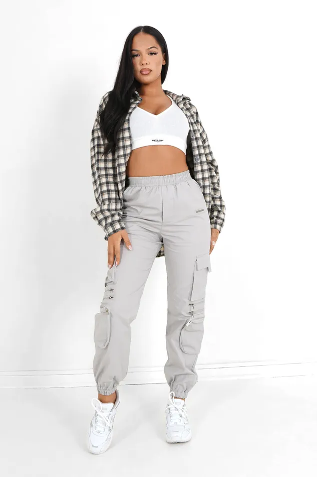 Sixth June Paris Pants Joggers Leggings Multi Pockets Cargo Pants Grey 8211 Women Sixth June Paris Pants Joggers Leggings Multi Pockets Cargo Pants Grey 8211 Women