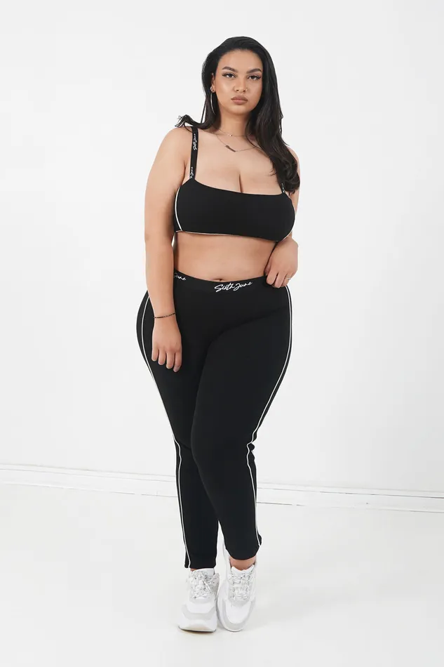 Sixth June Paris Pants Joggers Leggings Signature Ribbed Leggings Curve Black 8211 Women Sixth June Paris Pants Joggers Leggings Signature Ribbed Leggings Curve Black 8211 Women