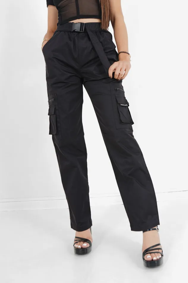 Sixth June Paris Pants Joggers Leggings Tactical Cargo Pants Black 8211 Women