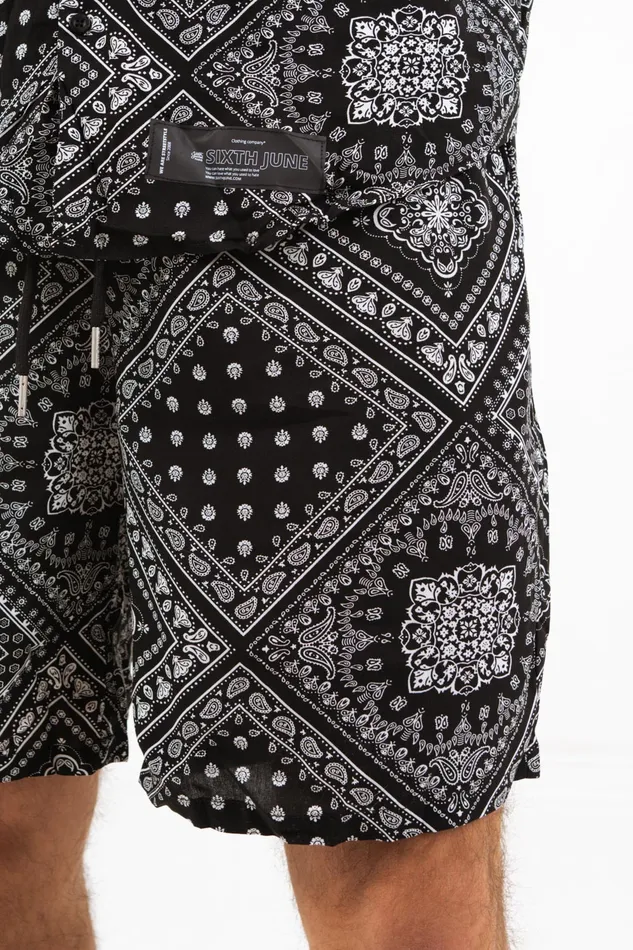 Sixth June Paris Shorts and Swimwear Bandana Casual Shorts Black 8211 Men Sixth June Paris Shorts and Swimwear Bandana Casual Shorts Black 8211 Men