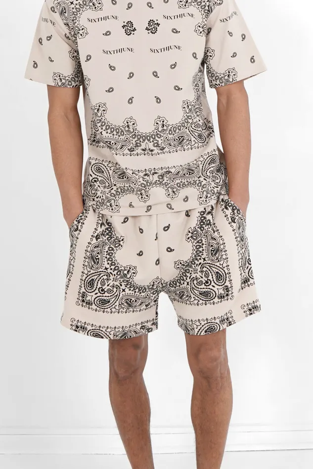 Sixth June Paris Shorts and Swimwear Bandana Prints Shorts Beige 8211 Men Sixth June Paris Shorts and Swimwear Bandana Prints Shorts Beige 8211 Men