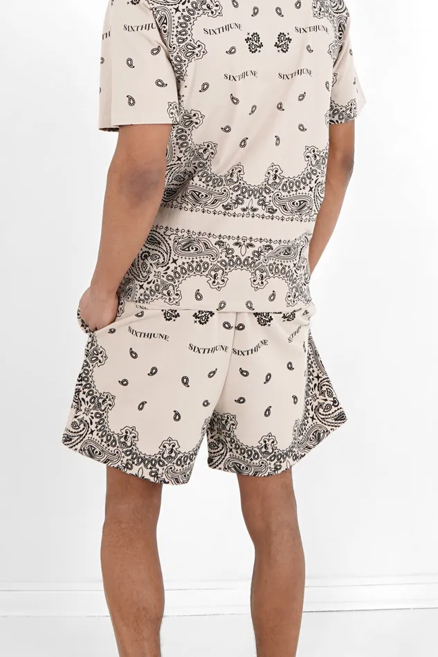 Sixth June Paris Shorts and Swimwear Bandana Prints Shorts Beige 8211 Men Sixth June Paris Shorts and Swimwear Bandana Prints Shorts Beige 8211 Men