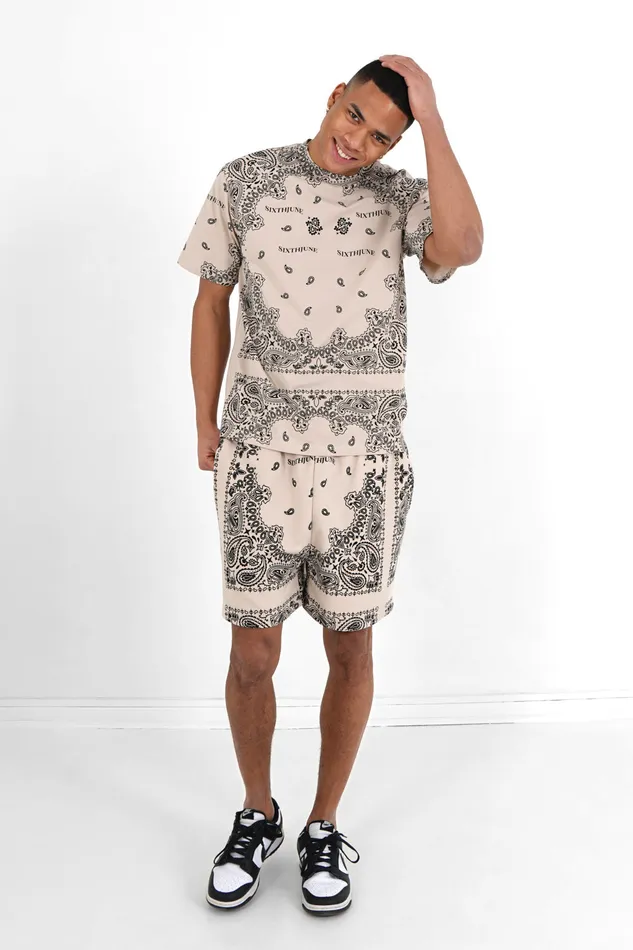 Sixth June Paris Shorts and Swimwear Bandana Prints Shorts Beige 8211 Men Sixth June Paris Shorts and Swimwear Bandana Prints Shorts Beige 8211 Men