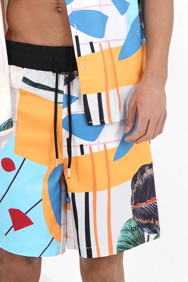 Sixth June Paris Shorts and Swimwear Tropical Fluid Shorts White Multi 8211 Men Sixth June Paris Shorts and Swimwear Tropical Fluid Shorts White Multi 8211 Men