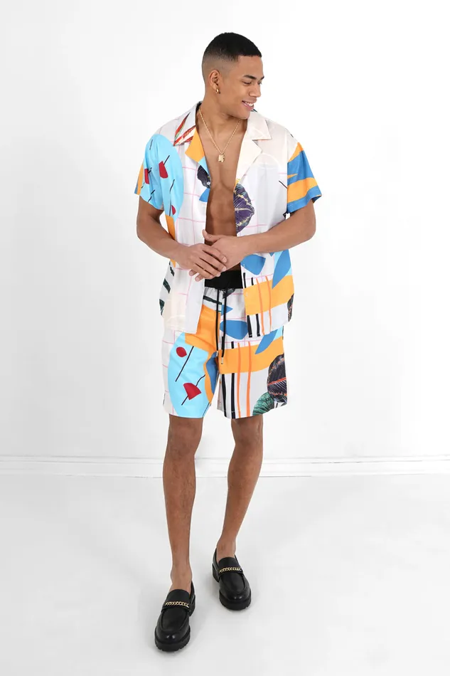 Sixth June Paris Shorts and Swimwear Tropical Fluid Shorts White Multi 8211 Men Sixth June Paris Shorts and Swimwear Tropical Fluid Shorts White Multi 8211 Men