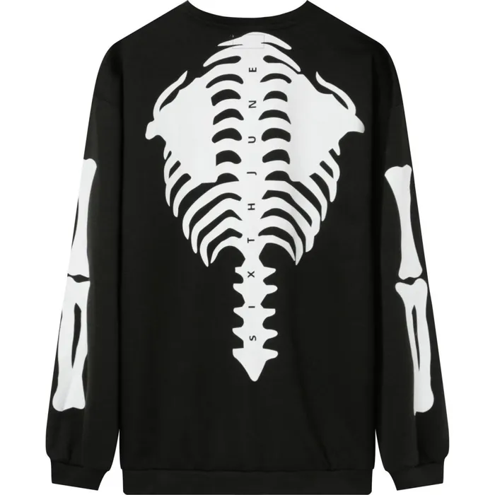 Sixth June Paris Sweats Knitwear Back Bones Sweatshirt Black 8211 Men