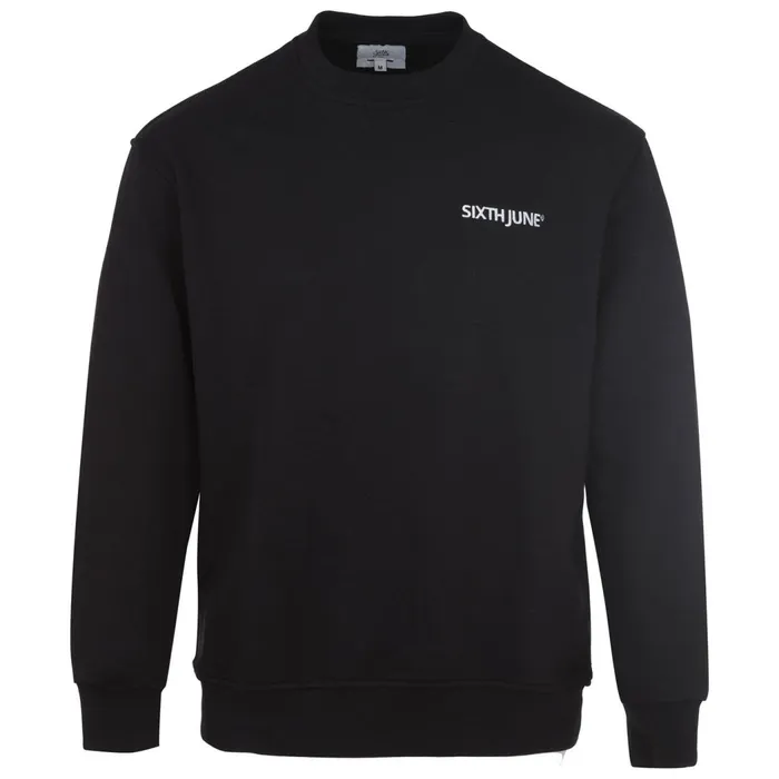 Sixth June Paris Sweats Knitwear Soft Embroidered Logo Sweatshirt Black 8211 Men