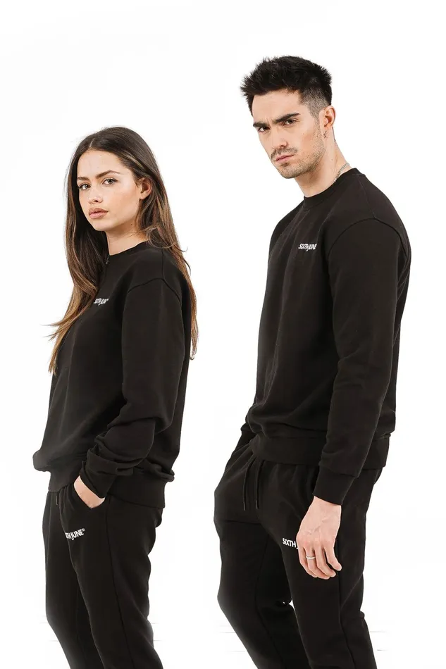 Sixth June Paris Sweats Knitwear Soft Embroidered Logo Sweatshirt Black 8211 Men Sixth June Paris Sweats Knitwear Soft Embroidered Logo Sweatshirt Black 8211 Men