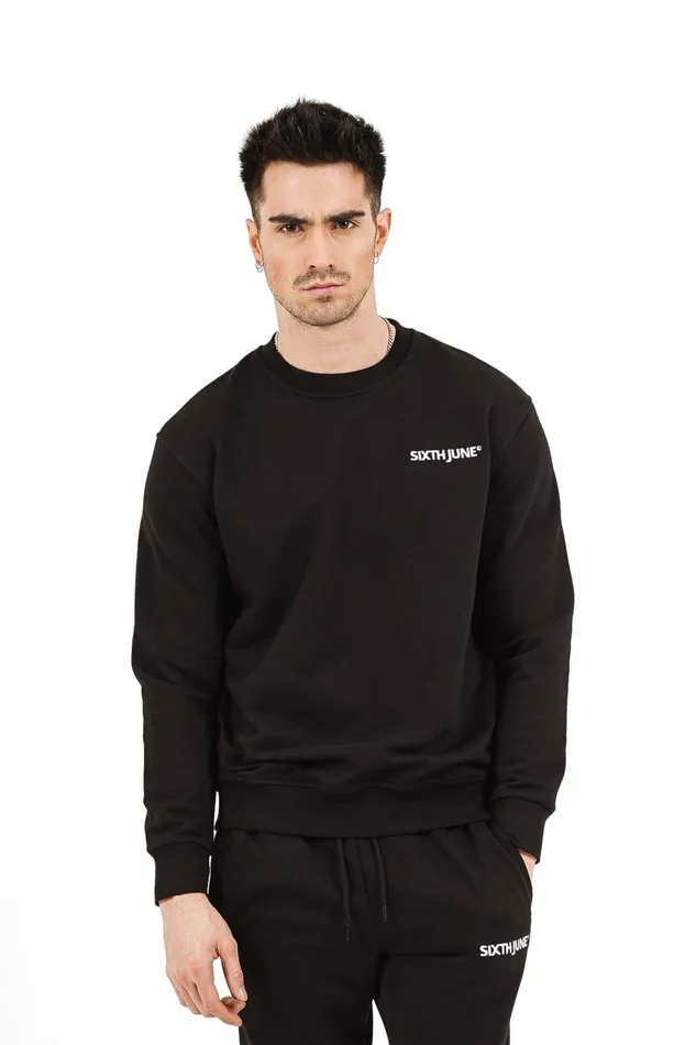 Sixth June Paris Sweats Knitwear Soft Embroidered Logo Sweatshirt Black 8211 Men Sixth June Paris Sweats Knitwear Soft Embroidered Logo Sweatshirt Black 8211 Men