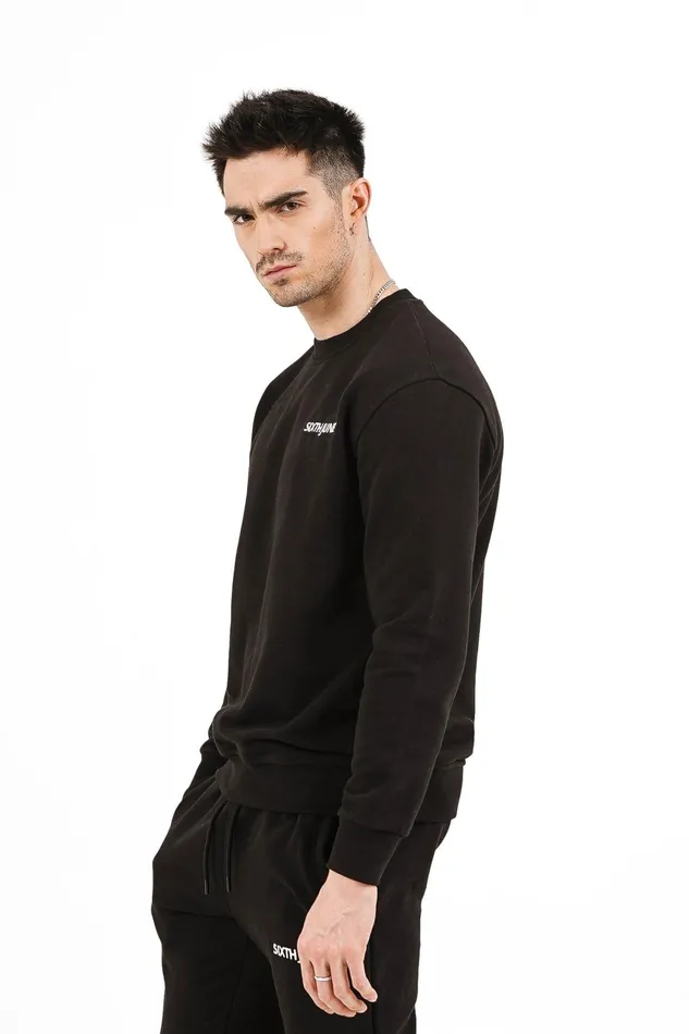 Sixth June Paris Sweats Knitwear Soft Embroidered Logo Sweatshirt Black 8211 Men Sixth June Paris Sweats Knitwear Soft Embroidered Logo Sweatshirt Black 8211 Men