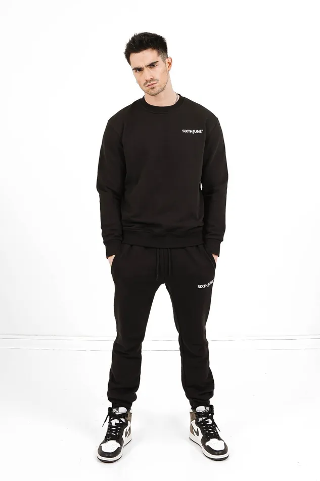 Sixth June Paris Sweats Knitwear Soft Embroidered Logo Sweatshirt Black 8211 Men Sixth June Paris Sweats Knitwear Soft Embroidered Logo Sweatshirt Black 8211 Men