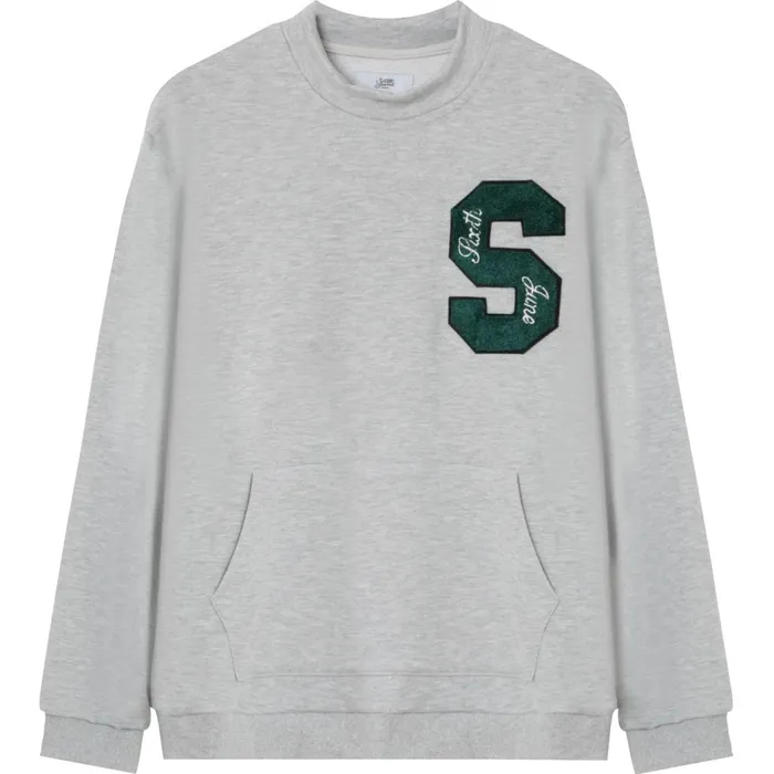 Sixth June Paris Sweats Knitwear Varsity Logo Patch Sweatshirt Grey 8211 Men