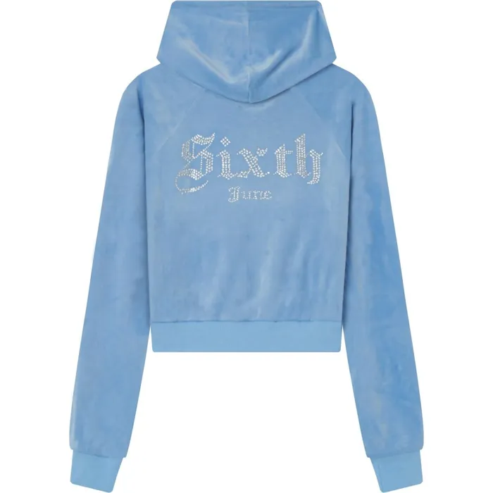 Sixth June Paris Sweats Knitwear Velvet Strass Vest Blue 8211 Women Sixth June Paris Sweats Knitwear Velvet Strass Vest Blue 8211 Women