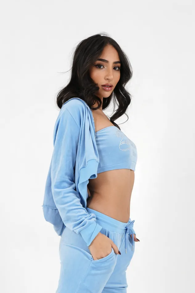 Sixth June Paris Sweats Knitwear Velvet Strass Vest Blue 8211 Women Sixth June Paris Sweats Knitwear Velvet Strass Vest Blue 8211 Women