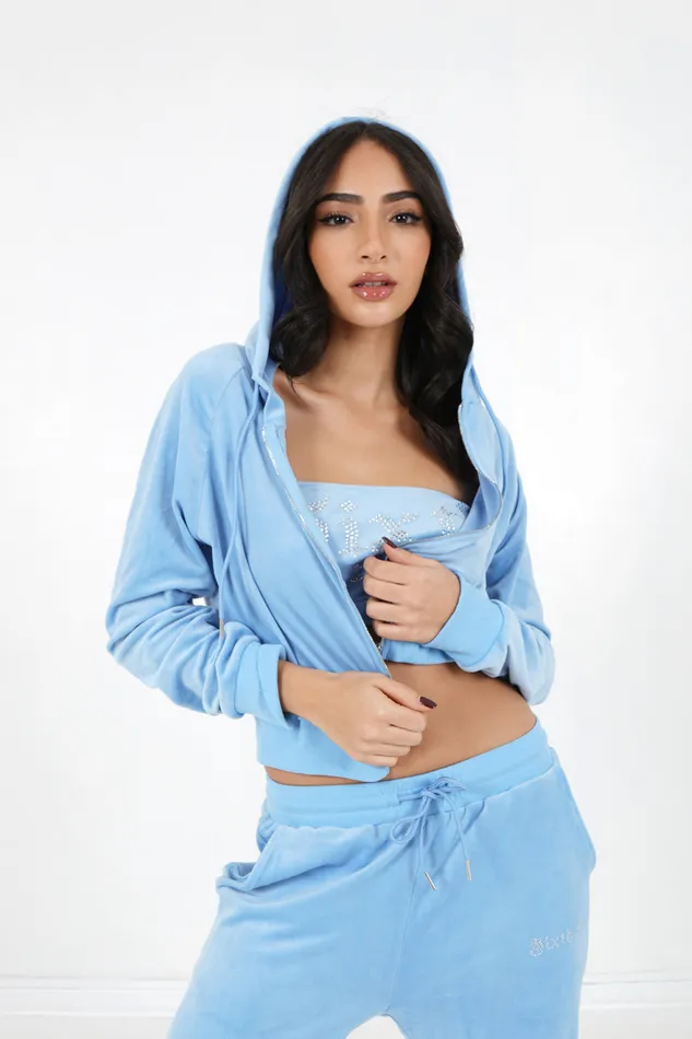 Sixth June Paris Sweats Knitwear Velvet Strass Vest Blue 8211 Women Sixth June Paris Sweats Knitwear Velvet Strass Vest Blue 8211 Women
