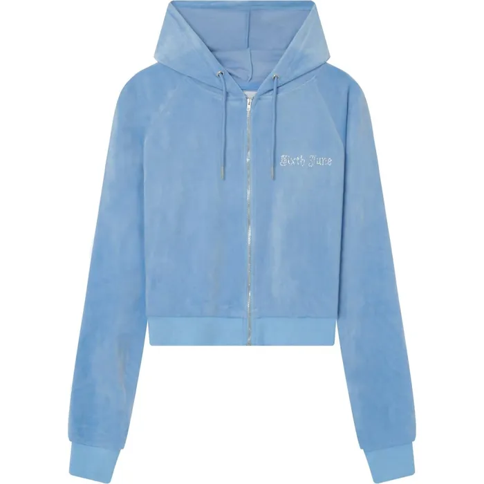 Sixth June Paris Sweats Knitwear Velvet Strass Vest Blue 8211 Women Sixth June Paris Sweats Knitwear Velvet Strass Vest Blue 8211 Women