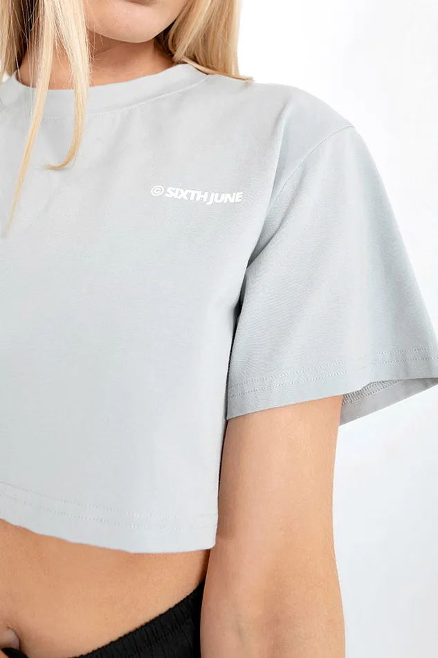 Sixth June Paris Tshirts Bodysuits Tops Double Logo Crop Tshirt Green 8211 Women Sixth June Paris Tshirts Bodysuits Tops Double Logo Crop Tshirt Green 8211 Women