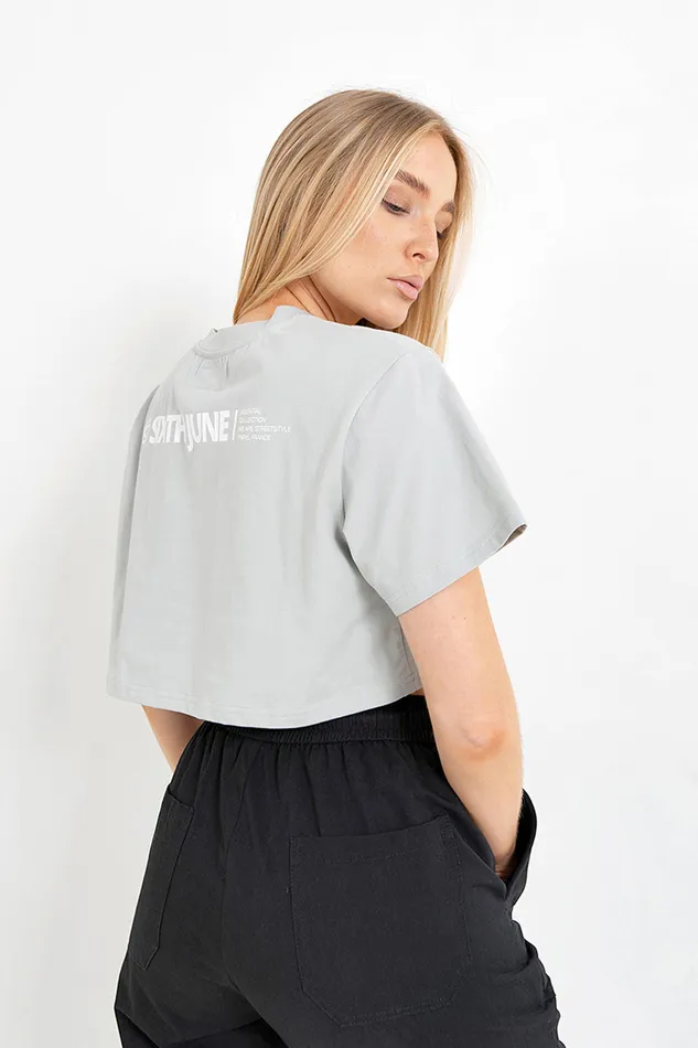 Sixth June Paris Tshirts Bodysuits Tops Double Logo Crop Tshirt Green 8211 Women Sixth June Paris Tshirts Bodysuits Tops Double Logo Crop Tshirt Green 8211 Women