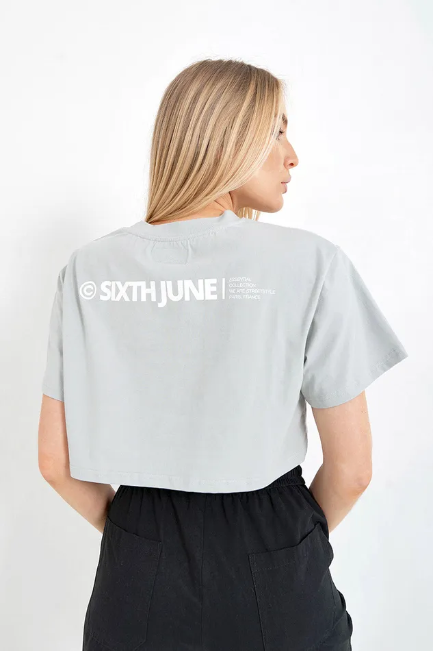 Sixth June Paris Tshirts Bodysuits Tops Double Logo Crop Tshirt Green 8211 Women Sixth June Paris Tshirts Bodysuits Tops Double Logo Crop Tshirt Green 8211 Women