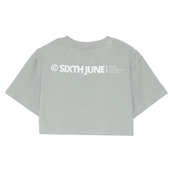 Sixth June Paris Tshirts Bodysuits Tops Double Logo Crop Tshirt Green 8211 Women Sixth June Paris Tshirts Bodysuits Tops Double Logo Crop Tshirt Green 8211 Women