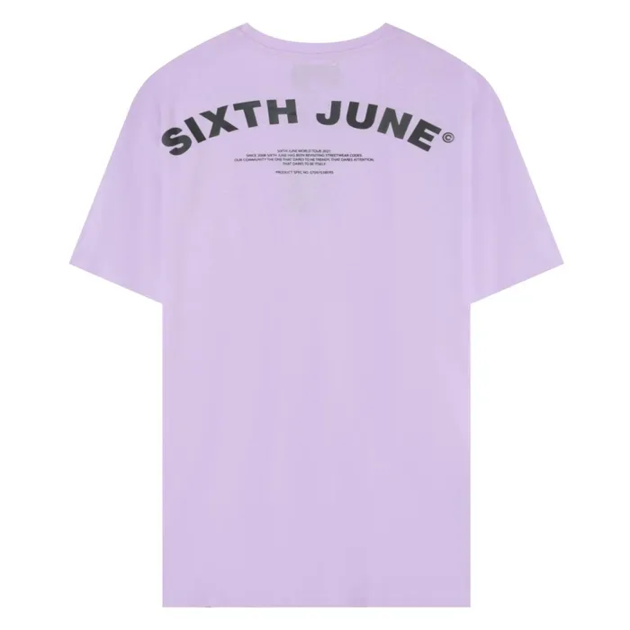 Sixth June Paris Tops Curved Logo Tshirt Purple 8211 Men