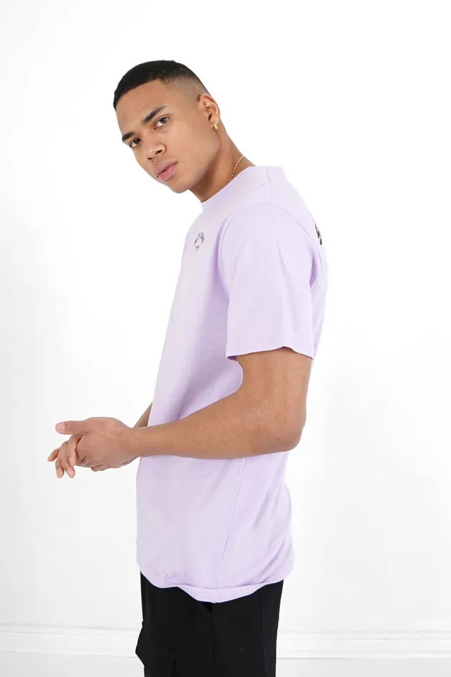 Sixth June Paris Tops Curved Logo Tshirt Purple 8211 Men Sixth June Paris Tops Curved Logo Tshirt Purple 8211 Men