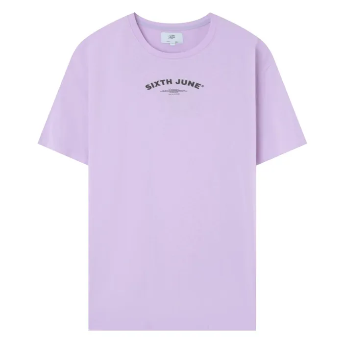 Sixth June Paris Tops Curved Logo Tshirt Purple 8211 Men Sixth June Paris Tops Curved Logo Tshirt Purple 8211 Men