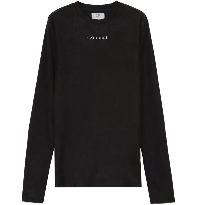 Sixth June Paris Tops Ribbed Polar Tshirt Black 8211 Men