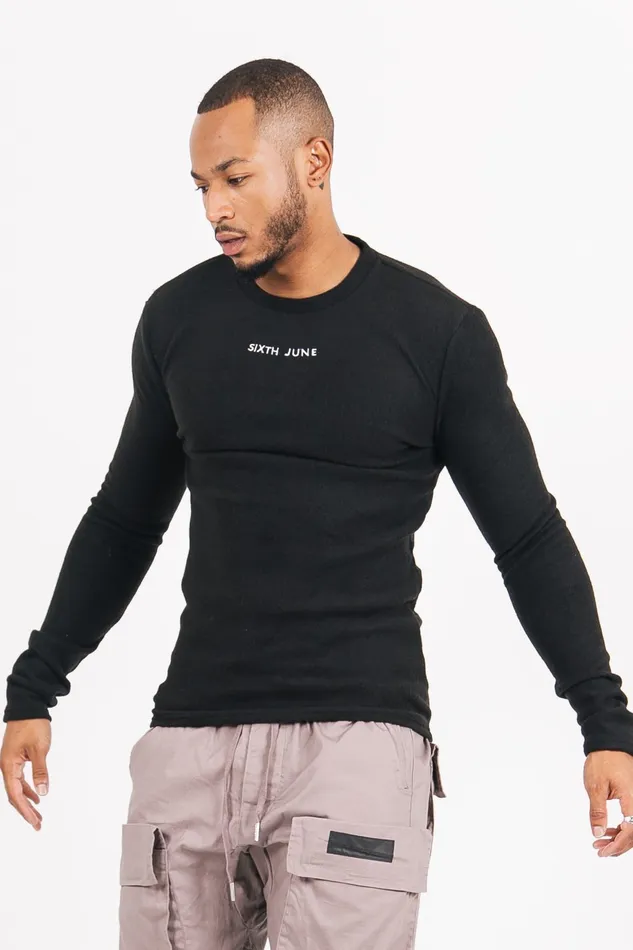 Sixth June Paris Tops Ribbed Polar Tshirt Black 8211 Men Sixth June Paris Tops Ribbed Polar Tshirt Black 8211 Men