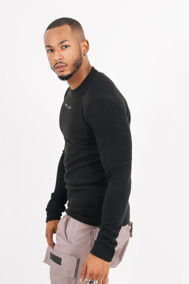 Sixth June Paris Tops Ribbed Polar Tshirt Black 8211 Men Sixth June Paris Tops Ribbed Polar Tshirt Black 8211 Men