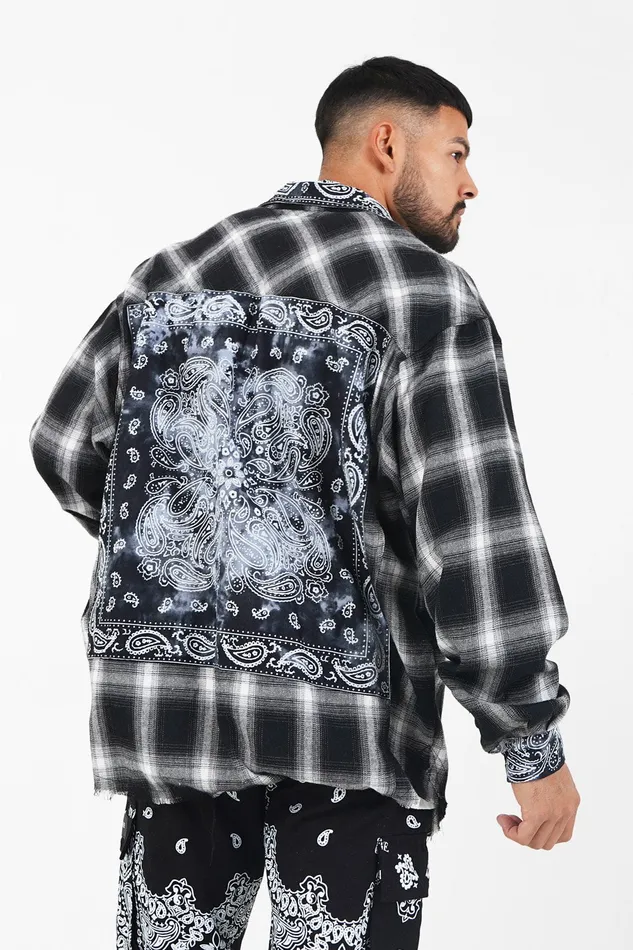 Sixth June Paris Tops Tartan Bandana Shirt Black 8211 Men Sixth June Paris Tops Tartan Bandana Shirt Black 8211 Men