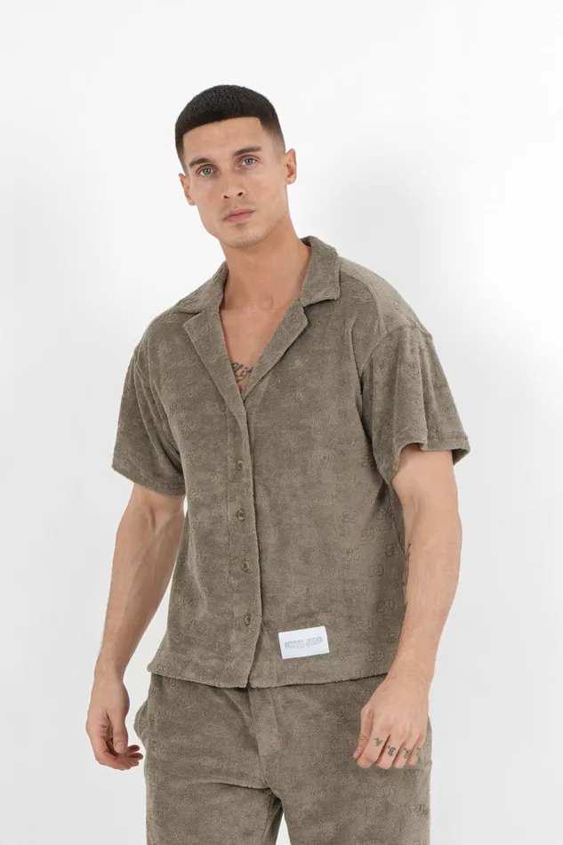 Sixth June Paris Tops Towel Monogram Shirt Green 8211 Men Sixth June Paris Tops Towel Monogram Shirt Green 8211 Men