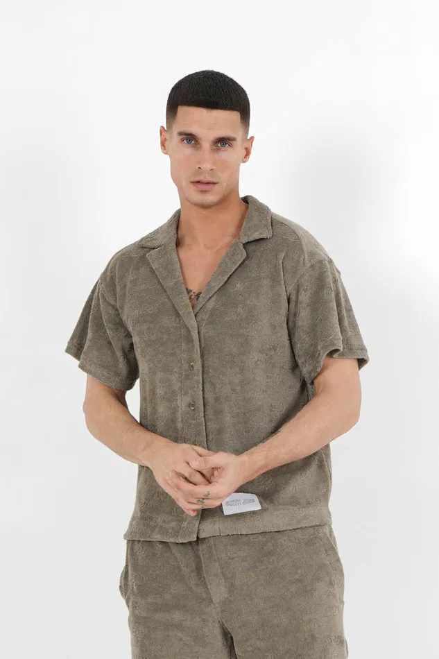 Sixth June Paris Tops Towel Monogram Shirt Green 8211 Men Sixth June Paris Tops Towel Monogram Shirt Green 8211 Men