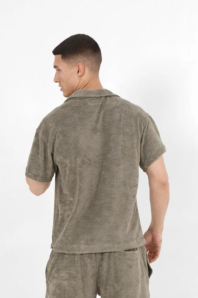 Sixth June Paris Tops Towel Monogram Shirt Green 8211 Men Sixth June Paris Tops Towel Monogram Shirt Green 8211 Men